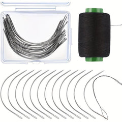 20 Wig C Curved Needles & 299.92m Thread Set for Professional Wig Making