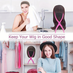 Solid Wigs Display Stand Portable Folding Hat Hairpiece Holder