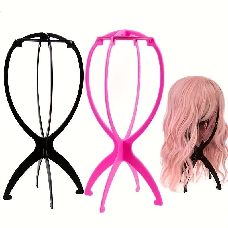 Solid Wigs Display Stand Portable Folding Hat Hairpiece Holder