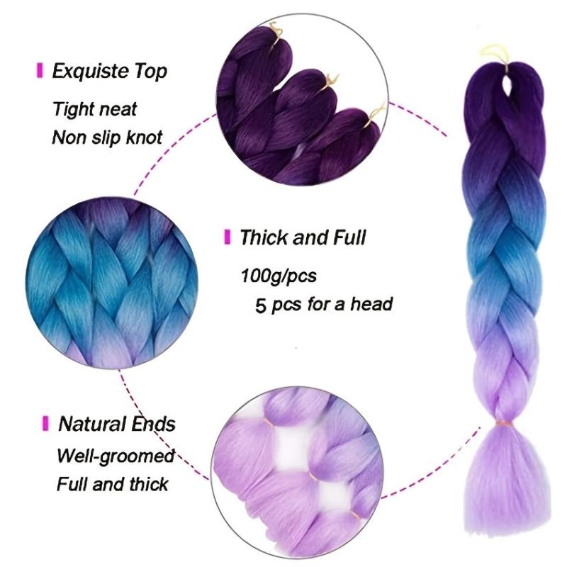Purple Ombre Braiding Hair Extensions for Unique Hairstyles