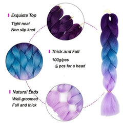Purple Ombre Braiding Hair Extensions for Unique Hairstyles