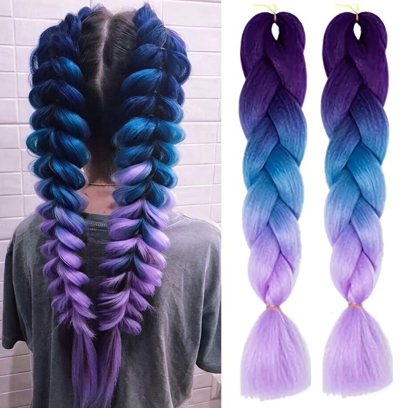 Purple Ombre Braiding Hair Extensions for Unique Hairstyles