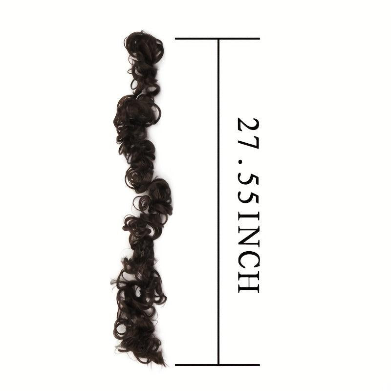 Wavy Hair Buns Hairpiece Brown for Women
