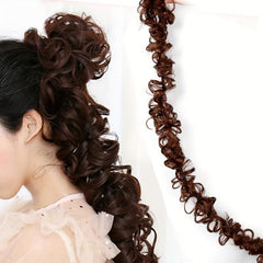 Wavy Hair Buns Hairpiece Brown for Women