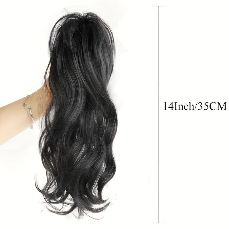 Brown Curly Wavy Ponytail Extension Claw 35