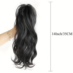 Brown Curly Wavy Ponytail Extension Claw 35