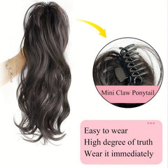 Brown Curly Wavy Ponytail Extension Claw 35