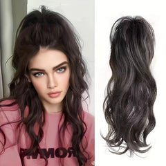 Brown Curly Wavy Ponytail Extension Claw 35