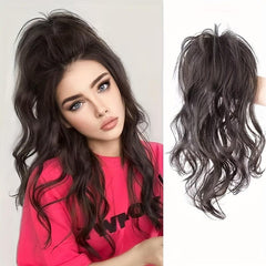 Brown Curly Wavy Ponytail Extension Claw 35