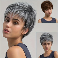 Short Pixie Cut Synthetic Wig With Bangs Heat Resistant