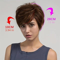 Short Pixie Cut Synthetic Wig With Bangs Heat Resistant