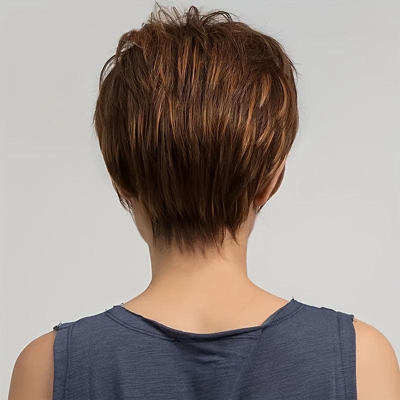 Short Pixie Cut Synthetic Wig With Bangs Heat Resistant