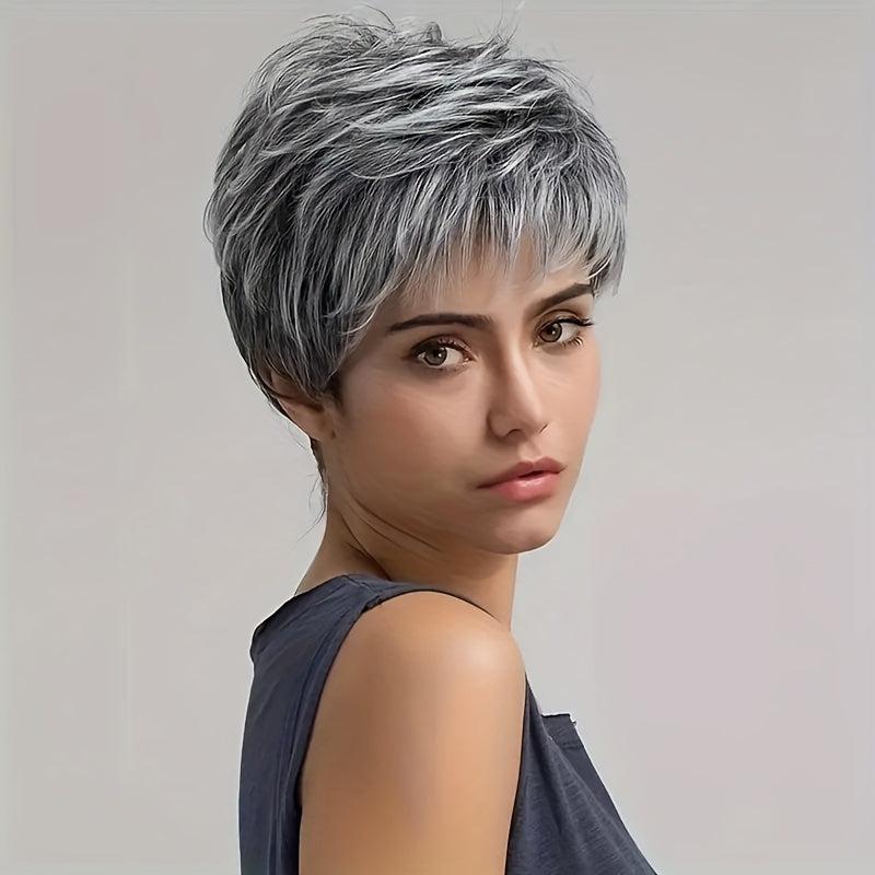 Short Pixie Cut Synthetic Wig With Bangs Heat Resistant