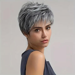 Short Pixie Cut Synthetic Wig With Bangs Heat Resistant