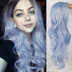 60 96 Cm Long Loose Wavy Hair Wigs Side Part Synthetic Fiber Wavy Wigs