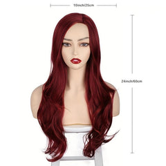 60 96 Cm Long Loose Wavy Hair Wigs Side Part Synthetic Fiber Wavy Wigs