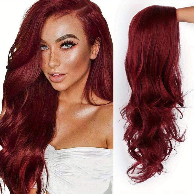 60 96 Cm Long Loose Wavy Hair Wigs Side Part Synthetic Fiber Wavy Wigs