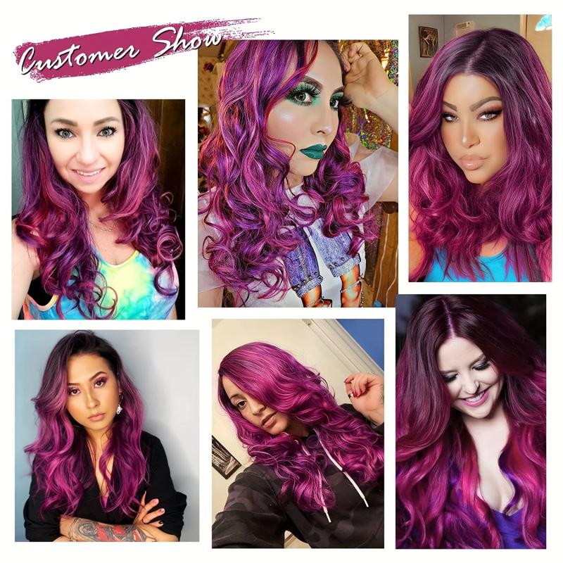 60 96 Cm Long Loose Wavy Hair Wigs Side Part Synthetic Fiber Wavy Wigs