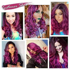 60 96 Cm Long Loose Wavy Hair Wigs Side Part Synthetic Fiber Wavy Wigs