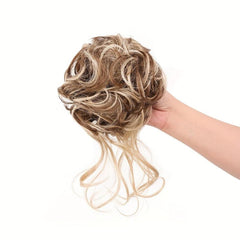 Messy Donut Hair Buns Updo Chignon with Elastic Hair Rope
