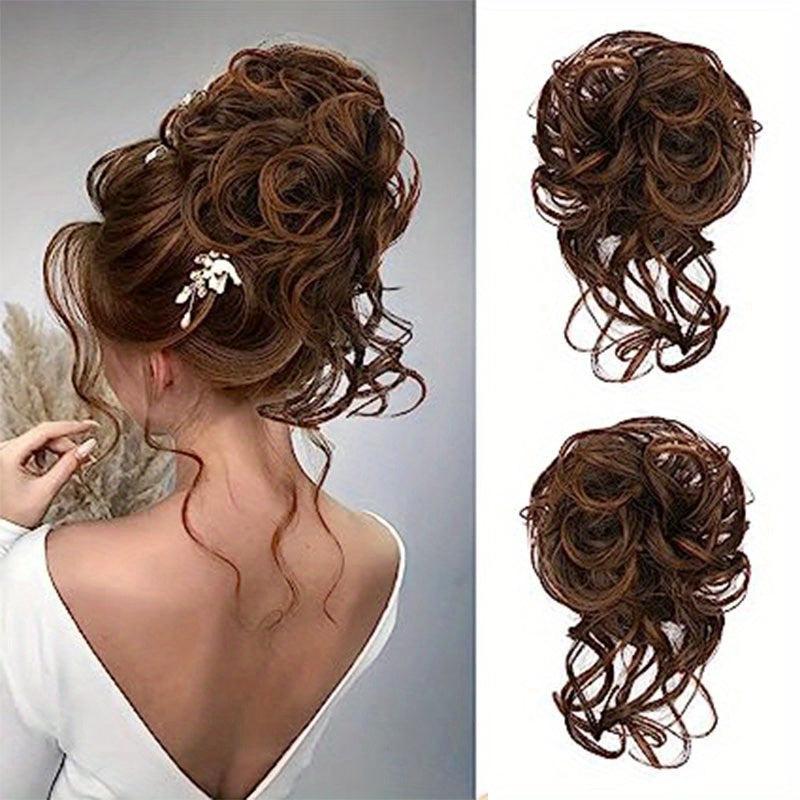 Donut Hair Buns Updo Chignon w/ Elastic Hair Rope Synthetic Hair Extensions