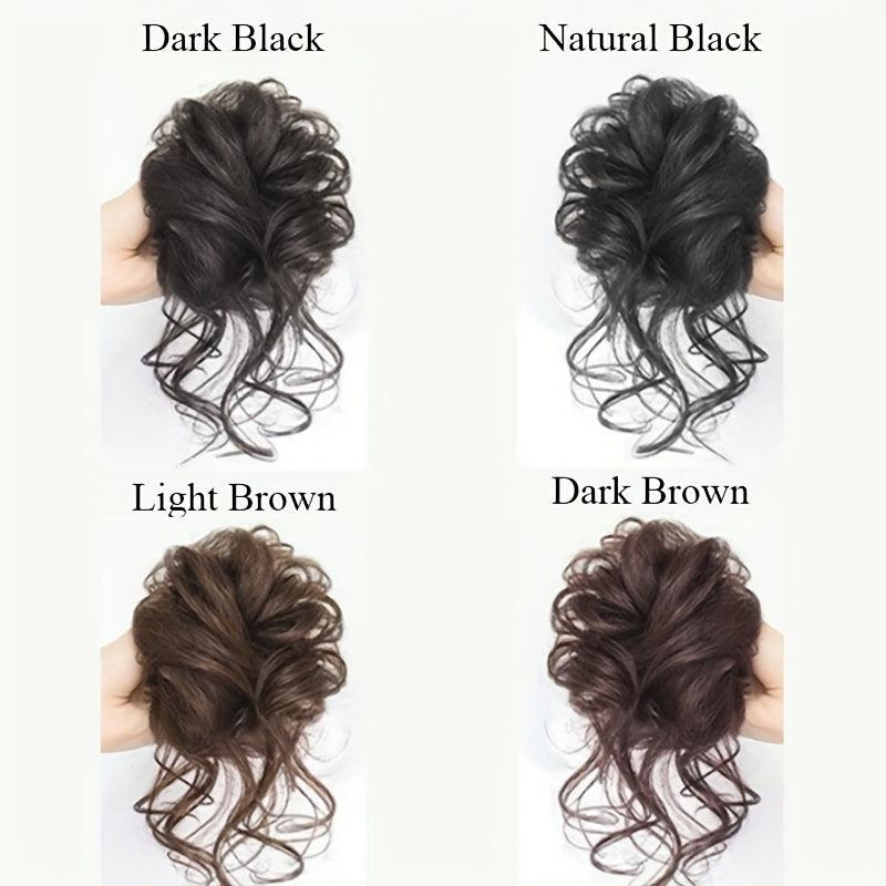 Donut Hair Buns Updo Chignon w/ Elastic Hair Rope Synthetic Hair Extensions