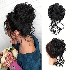 Donut Hair Buns Updo Chignon w/ Elastic Hair Rope Synthetic Hair Extensions