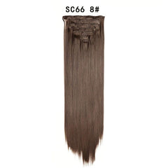 7pcs 55 Long Straight Clip In Hair Pieces Synthetic Hair Extensions For Women