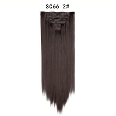 7pcs 55 Long Straight Clip In Hair Pieces Synthetic Hair Extensions For Women
