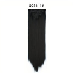 7pcs 55 Long Straight Clip In Hair Pieces Synthetic Hair Extensions For Women