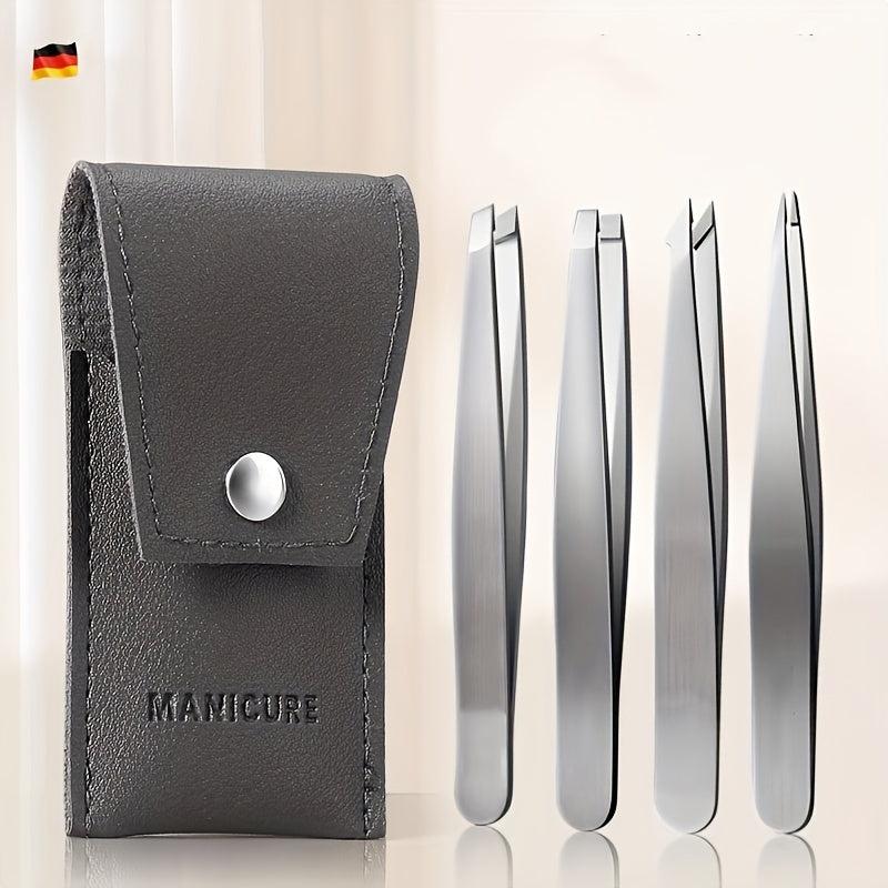 4Pcs Professional Tweezers Set Stainless Steel Tweezers For Shaping Eyebrows