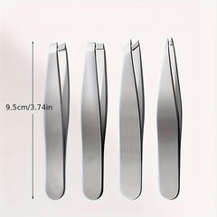 4Pcs Professional Tweezers Set Stainless Steel Tweezers For Shaping Eyebrows