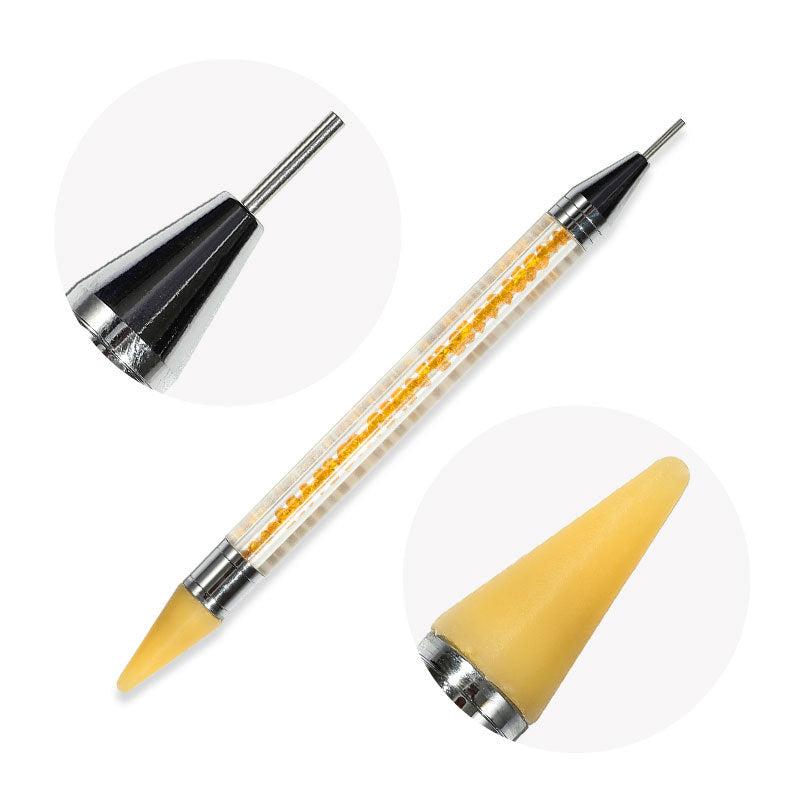 Nail Brushes Dual Ended Silicone Head Nail Art Dotting Pen Crystal Rhinestone