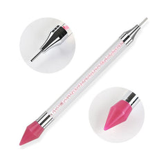 Nail Brushes Dual Ended Silicone Head Nail Art Dotting Pen Crystal Rhinestone