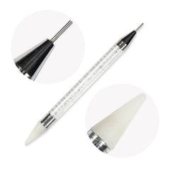 Nail Brushes Dual Ended Silicone Head Nail Art Dotting Pen Crystal Rhinestone