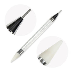 Nail Brushes Dual Ended Silicone Head Nail Art Dotting Pen Crystal Rhinestone