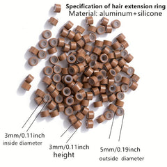 Silicone Micro Rings Links Crimp Beads Feather Hair Extensions Tools