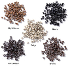 Silicone Micro Rings Links Crimp Beads Feather Hair Extensions Tools