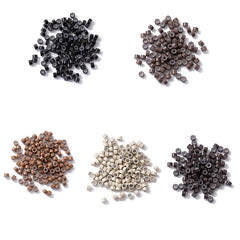 Silicone Micro Rings Links Crimp Beads Feather Hair Extensions Tools