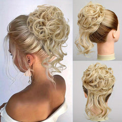 Messy Donut Hair Buns Updo Chignon With Elastic Hair Rope
