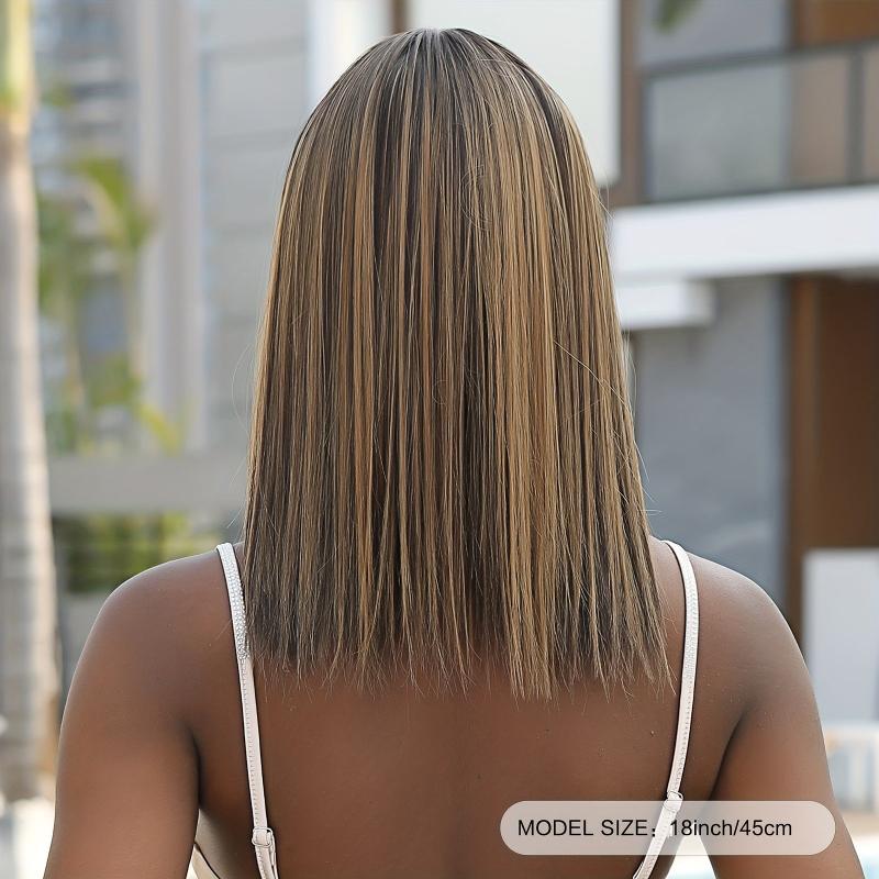 64 Cm Long Blonde Straight Hair Wig with Bangs for Women