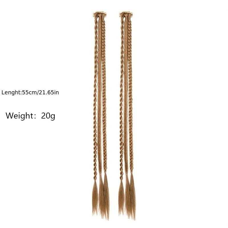 Braid Clip In Hair Extensions Long Ponytail Hairpieces