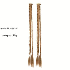 Braid Clip In Hair Extensions Long Ponytail Hairpieces