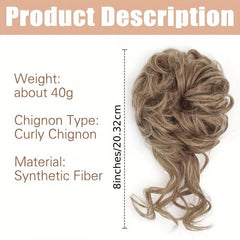 Messy Hair Bun Hairpiece Curly Updo Scrunchies Chignon Hairpieces
