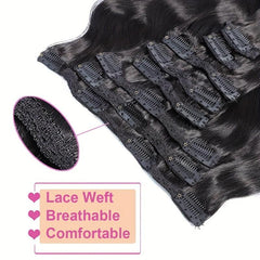 8pcs Body Wave Clip In Hair Extensions 100% Human Hair Double Strong Weft