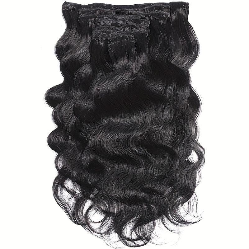 8pcs Body Wave Clip In Hair Extensions 100% Human Hair Double Strong Weft