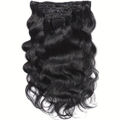 8pcs Body Wave Clip In Hair Extensions 100% Human Hair Double Strong Weft
