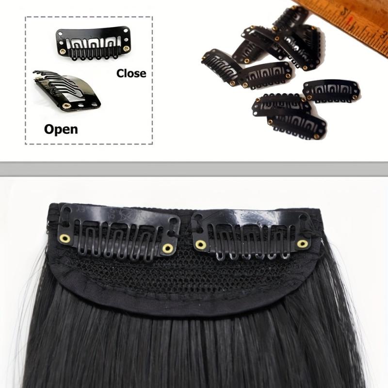 Long Straight Synthetic Clip In Hair Extensions for Daily Use