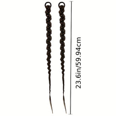 Long Twist Style Braided Ponytail Extension With Rubber Band