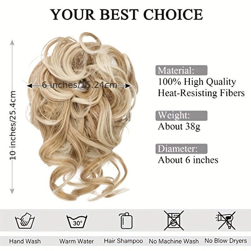 Messy Bun Hair Piece Synthetic Wavy Curly Chignon Ponytail